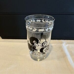 Hazel Atlas Kraft Kiddie Kup Swanky Swig Duck & Horse Juice Glass Kids 1950s